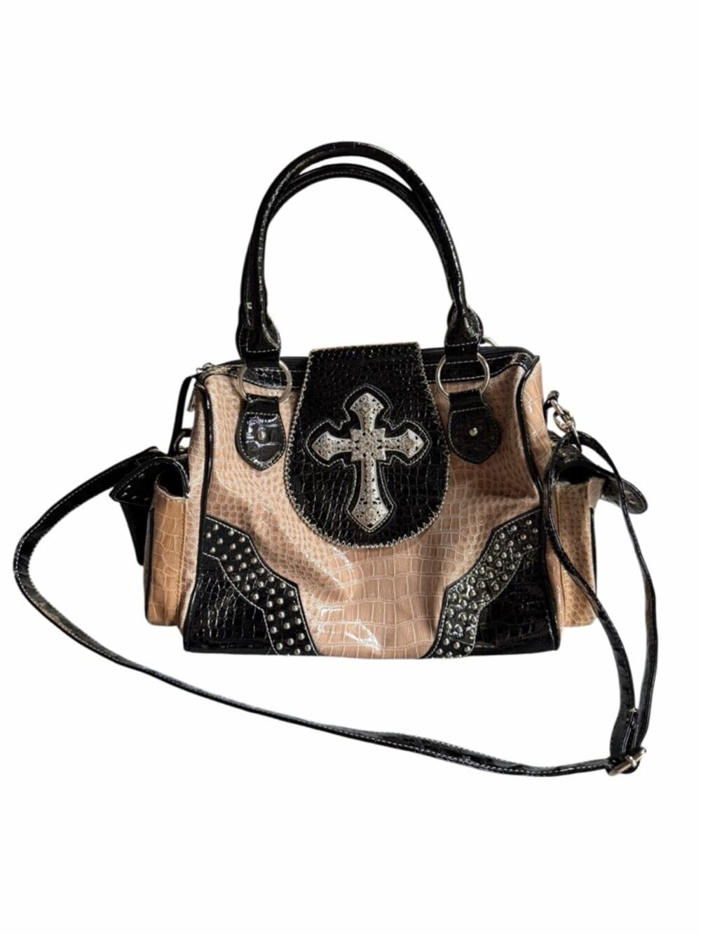 Y2K Western Cross Studded Handbag and Crossbody Cowboy Chic McBling